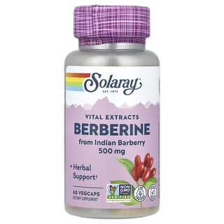 Solaray, Berbérine, Extraits vitaux, 500 mg, 60 capsules végétariennes