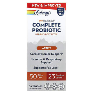 Solaray, Probiótico Completo Mycrobiome®, Ativo, 30 VegCaps