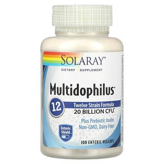 Solaray, Fórmula de 12 cepas de Multidophilus, 20.000 millones de UFC, 100 cápsulas vegetales entéricas