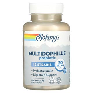 Solaray, Multidophilus（マルチドフィルス）、12種の菌株配合、200億CFU、腸溶性ベジカプセル100粒