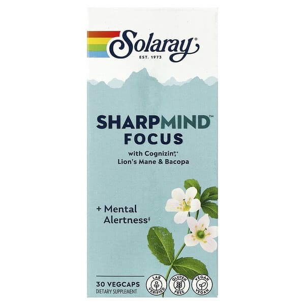 Solaray, SharpMind™ Focus、ベジカプセル30粒