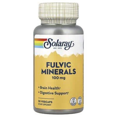 Solaray, Fulvic Minerals, 100 mg, 30 Vegetarian Capsules