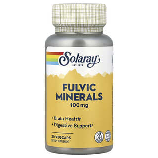 Solaray, フルボ酸ミネラル、100mg、ベジカプセル30粒