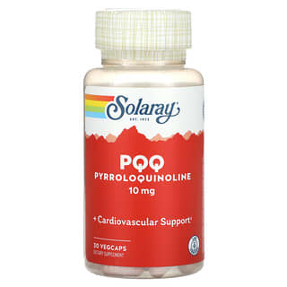 Solaray, PQQ, Pirroloquinolina, 10 mg, 30 cápsulas vegetales