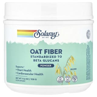 Solaray, Oat Fiber Powder, Unflavored, Haferfaserpulver, geschmacksneutral, 328 g (11,6 oz.)