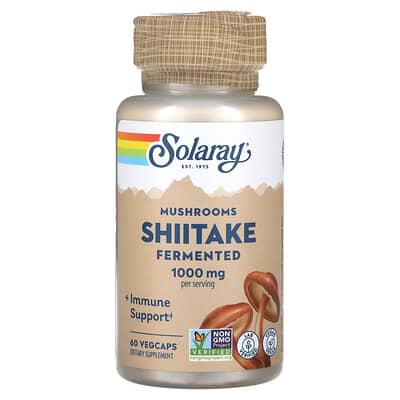 Solaray, Fermented Shiitake Mushrooms, 1000 mg, 60 Capsules (500 mg per capsule)