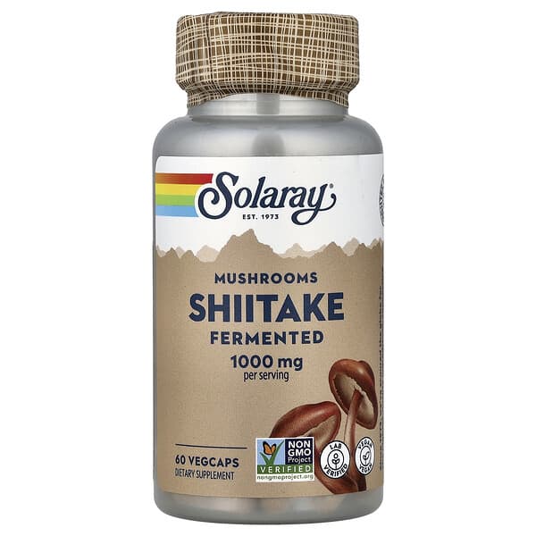Solaray, Champignons shiitake fermentés, 60 VegCaps (500 mg par capsule)