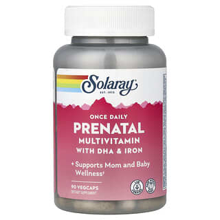 Solaray, Jednom dnevno, prenatalni multivitamin, 90 vegetarijanskih kapsula