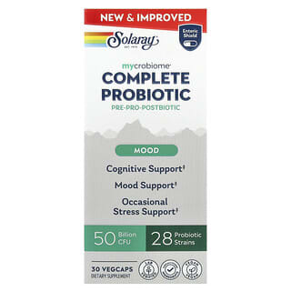 Solaray, Probiótico Completo Mycrobiome®, Humor, 30 VegCaps