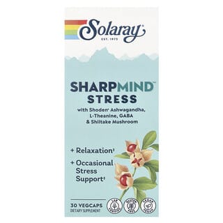 Solaray, SharpMind™ para el estrés, 30 cápsulas vegetales