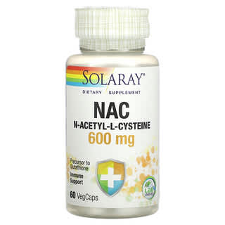 Solaray, NAC, 600 мг, 60 вегетарианских капсул