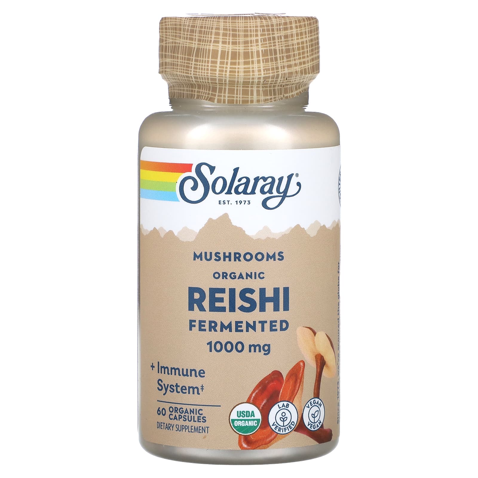 Solaray, Fermented Reishi Mushroom, 1,000 mg, 60 Organic Capsules (500
