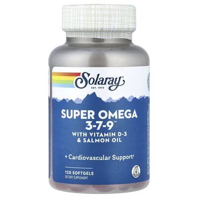 Solaray, Super Omega 3-7-9™ with Vitamin D-3 and Salmon Oil, 120 Softgels