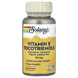 Solaray, Vitamine E Tocotrienols, 50 mg, 60 Softgels