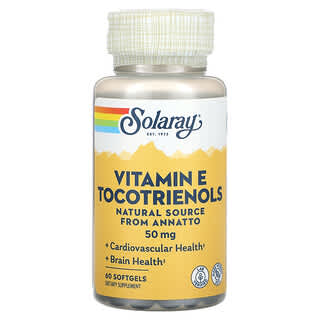 Solaray, Vitamina E Tocotrienóis, 50 mg, 60 Cápsulas Softgel