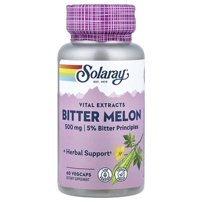 Solaray, Vital Extract, Bitter Melon, 500 mg, 60 Vegetarian Capsules