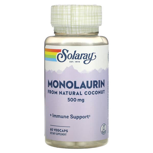 Solaray, монолаурин, 500 мг, 60 вегетарианских капсул