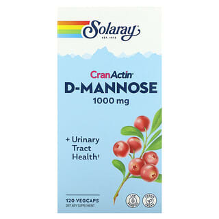 Solaray, D-manosa con CranActin, Salud de la vía urinaria, 120 cápsulas vegetales