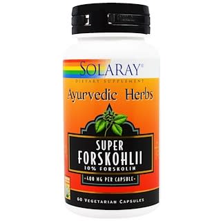 Solaray, Plantes ayurvédiques, Super forskohlii, 400 mg, 60 capsules végétariennes