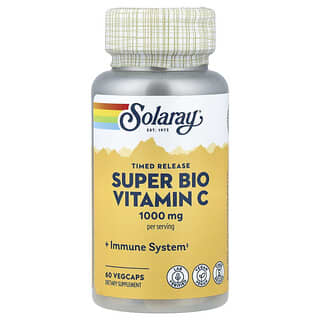 Solaray, Super Bio Vitamine C, Libération prolongée, 60 VegCaps (500 mg par capsule)
