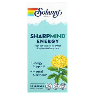 Solaray, SharpMind（シャープマインド）、エネルギー、ベジカプセル30粒