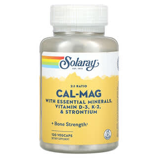 Solaray, Cal-Mag con rapporto 2:1, 120 capsule vegetali