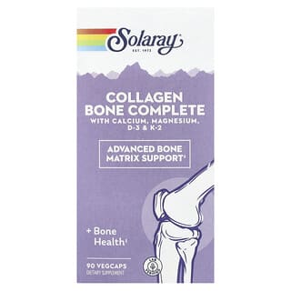 Solaray, Collagen Bone Complete, formula avanzata di matrice ossea, 90 capsule vegetali