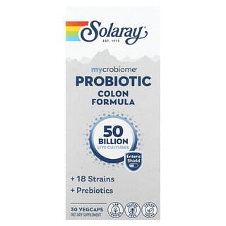 Solaray, 微生物組益生菌結腸幫助配方，500 億，30 粒素食膠囊