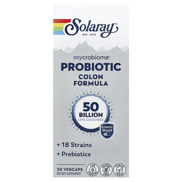 Solaray, Mycrobiome® Probiotic, Colon Formula, 30 VegCaps — product photo 1