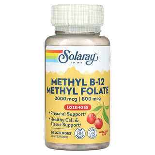 Solaray, Methyl B-12 Methyl Folate, Natural Cherry, 60 Lozenges