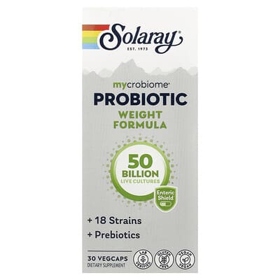 Solaray, Mycrobiome® Probiotic Weight Management Formula, 30 Vegetarian Capsules