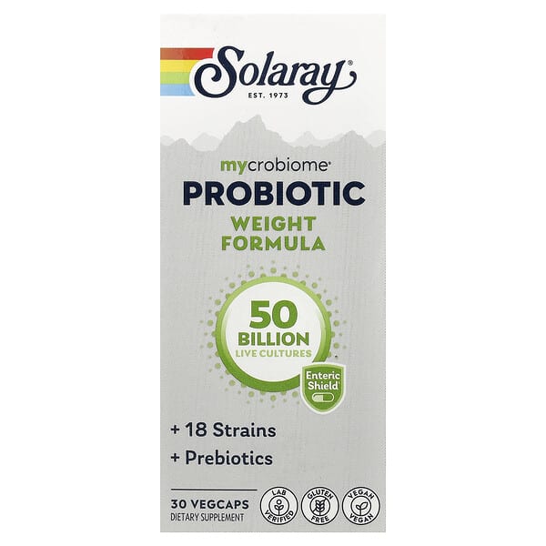 Solaray, Mycrobiome® 프로바이오틱 웨이트 포뮬라, 베지 캡슐 30정