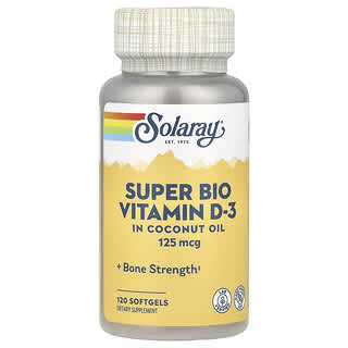 Solaray, Super Bio Vitamin D-3, 125 mcg, 120 Weichkapseln