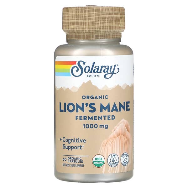 Solaray, Organic Fermented Lion's Mane, 1,000 mg, 60 Organic Capsules ...