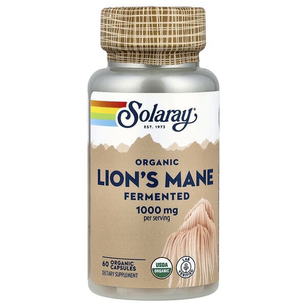 Organic Lion's Mane, Fermented, 60 Organic Capsules (500 mg per Capsule)