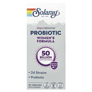 Solaray, Probiótico Mycrobiome, Fórmula para mujeres, 50.000 millones, 30 cápsulas vegetales entéricas