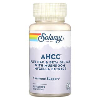 Solaray‏, AHCC Plus NAC & Beta Glucan With Mushroom Mycelia Extract, 30 Vegecaps