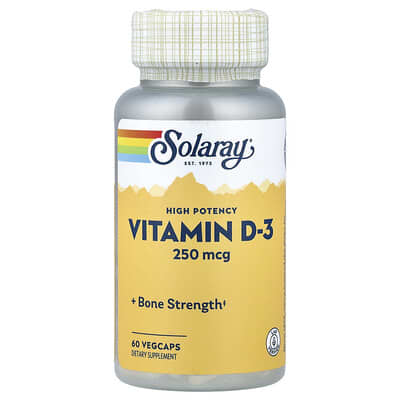 Solaray, Extra Strength Vitamin D-3, 250 mcg, 60 Vegetarian Capsules