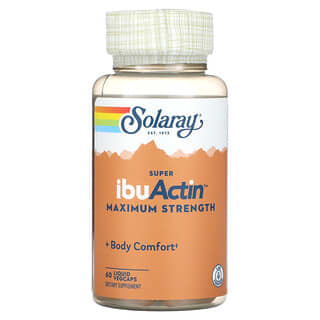 Solaray, Super IbuActin, максимальная эффективность, 60 растительных капсул