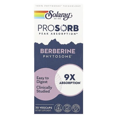 Solaray, Berberine Phospholipid Complex, 550 mg, 30 Vegetarian Capsules