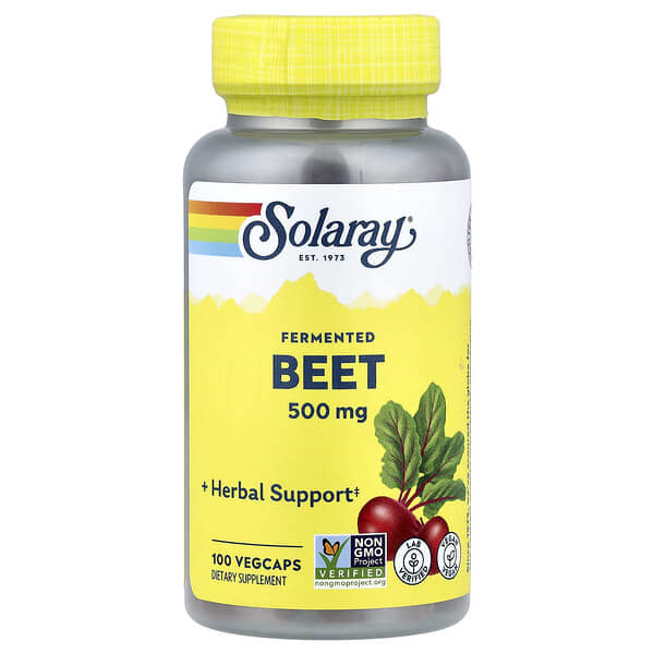 Solaray, Organisch angebaute fermentierte Zuckerrübe, 500 mg, 100 pflanzliche Kapseln