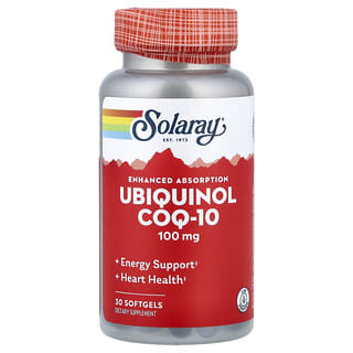 Solaray, Ubiquinol CoQ10, förbättrad absorption, 100 mg, 30 kapslar