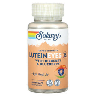 Solaray, LuteinEyes 18，含山桑子和藍莓，三倍功效，60 粒素食膠囊
