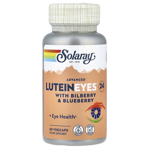 Solaray, Advanced Lutein Eyes 24, 빌베리 및 블루베리 함유, 베지 캡슐 60정