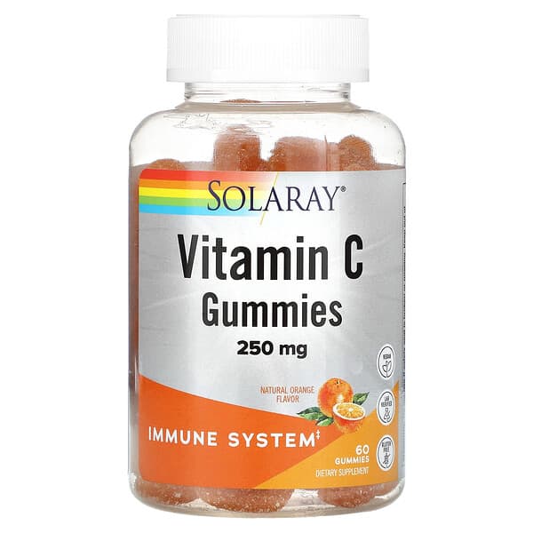 Solaray, Vitamin C Gummies, Natural Orange, 125 mg, 60 Gummies