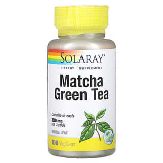 Solaray, Thé vert matcha bio, 300 mg, 100 gélules végétales