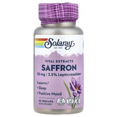 Solaray, Vital Extract, Saffron, 30 mg, 30 Vegetarian Capsules