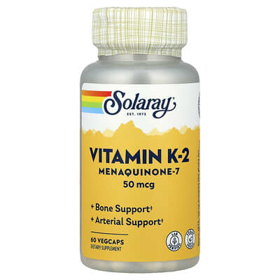 Solaray, Vitamin K-2 Menadione-7, 50 mcg, 60 Vegetarian Capsules