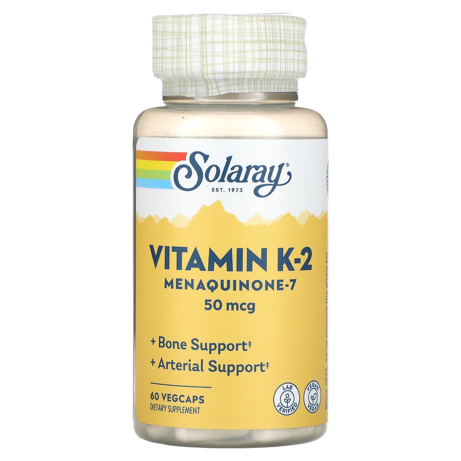 Solaray, Vitamin K2 Menaquinone7, 50 mcg, 60 VegCaps