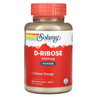 Solaray, D-Ribose em Pó, 5.000 mg, 150 g (5,3 oz)